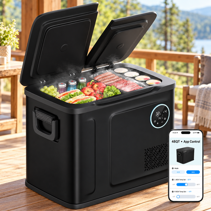 48QT Dual-Zone Portable Car Refrigerator with App Control