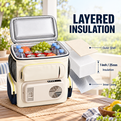 12V Electric Cooler Backpack with Cooling & Heating