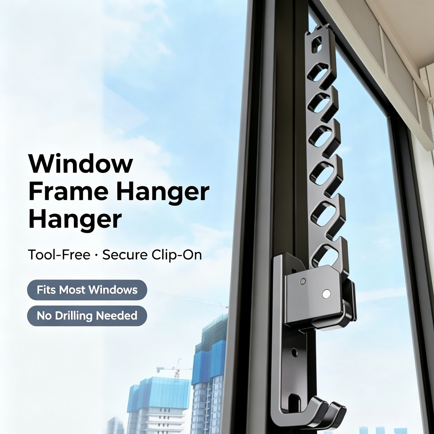 Wall Mounted Folding Clothes Drying Rack, 180° Adjustable Aluminum Laundry Hanger with Windproof Slots