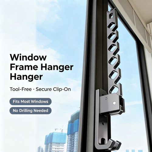 Wall Mounted Folding Clothes Drying Rack, 180° Adjustable Aluminum Laundry Hanger with Windproof Slots