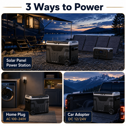 Vintage™ 53QT Dual-Zone Fridge + FREE 100W Solar Panel