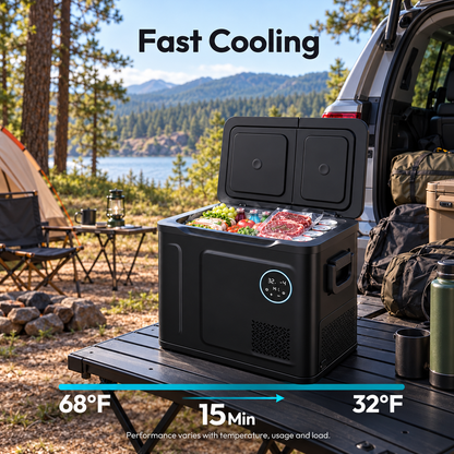 48QT Dual-Zone Portable Car Refrigerator with App Control