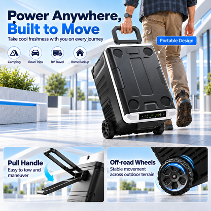 53QT 12V Portable Car Refrigerator – Dual Zone Fridge & Freezer