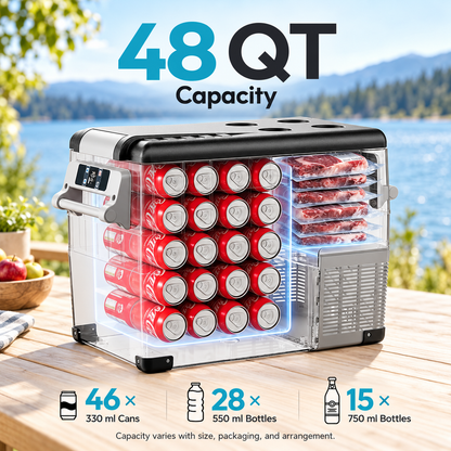 48 QT Portable Car Refrigerator & Freezer