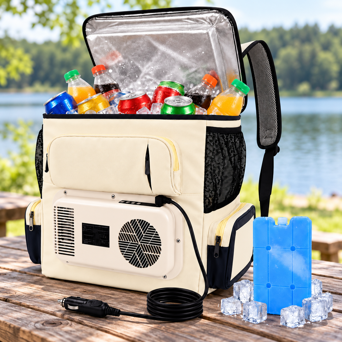 12V Electric Cooler Backpack with Cooling & Heating